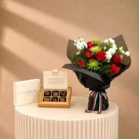 Timeless Bloom Bouquet with Vocca Ivory Chocolates 60gm