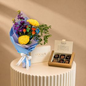 Cool School Bouquet with Vocca Ivory Chocolates 60gm