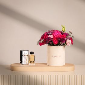 Blush Fuchsia Floral Arrangement with YSL Libre for Women – 90 ml