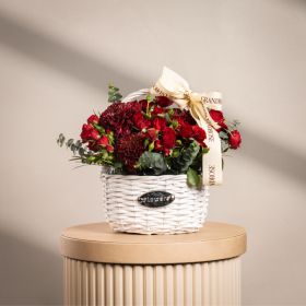 Ruby Velvet Rose Basket