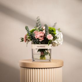 Green Whisper Square Vase