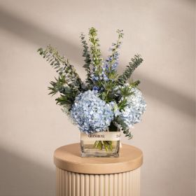 Blue Silk Square Vase