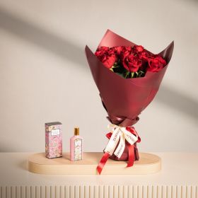 Red in Love Bouquet with Gucci Flora EDP for Women 100ML
