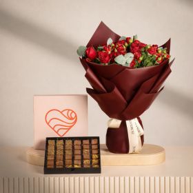 Your Love Bouquet with Addict Chocolate Box 36s