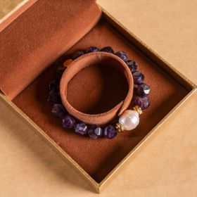 Salt & Crystal - Amethyst Baroque Pearl Elastic Bracelet