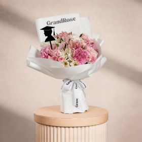Classy Pink with Grad Boy Topper