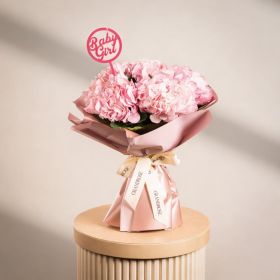Blush Hydrangea Harmony with Baby Girl Topper