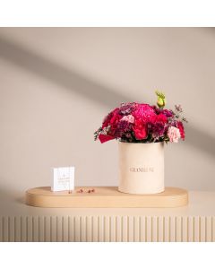 Blush Fuchsia Floral Arrangement with Caroline Svedbom Ana Jewelry Set – Dark Rose