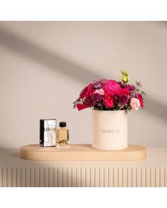 Blush Fuchsia Floral Arrangement with YSL Libre for Women – 90 ml