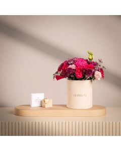 Blush Fuchsia Floral Arrangement with Caroline Svedbom Zara Crystal Tennis Bracelet