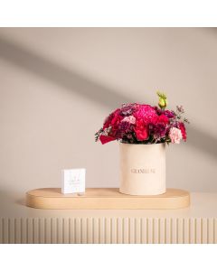 Blush Fuchsia Floral Arrangement with Caroline Svedbom Chloe Rocks Crystal Necklace