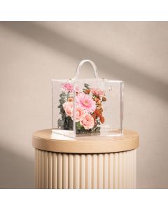 Blossom Acrylic Box Gold Handle Bouquet
