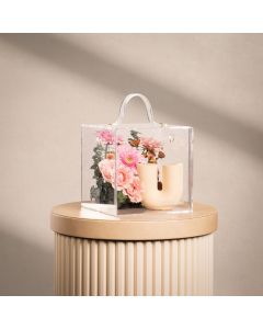 Luxe Acrylic Box Gold Handle Design