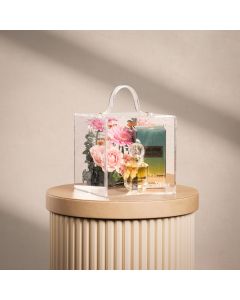 Classic Acrylic Box Gold Handle Bouquet