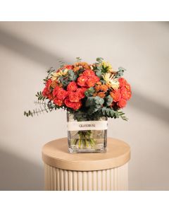 Amber Petal Square Vase
