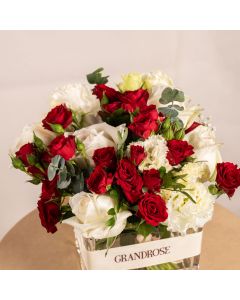 Red Velvet Rose Vase