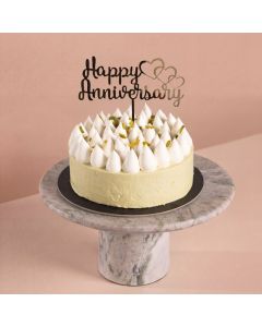 Pistachio Cake with Happy Anniversary Stick