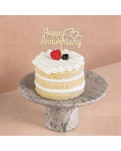 Mini Vanilla Cake with Happy Anniversary Stick