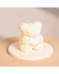 Melosa Cream Teddy Candle