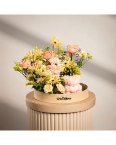 Vanilla Poem Gerbera Rose Teddy - Candle Edition