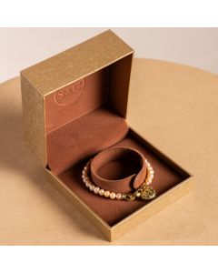 Salt & Crystal - Pink Pearl w/Gold Heart Bracelet