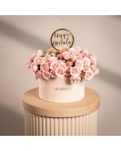 Pink Whisper Acrylic Box with HBD Stick